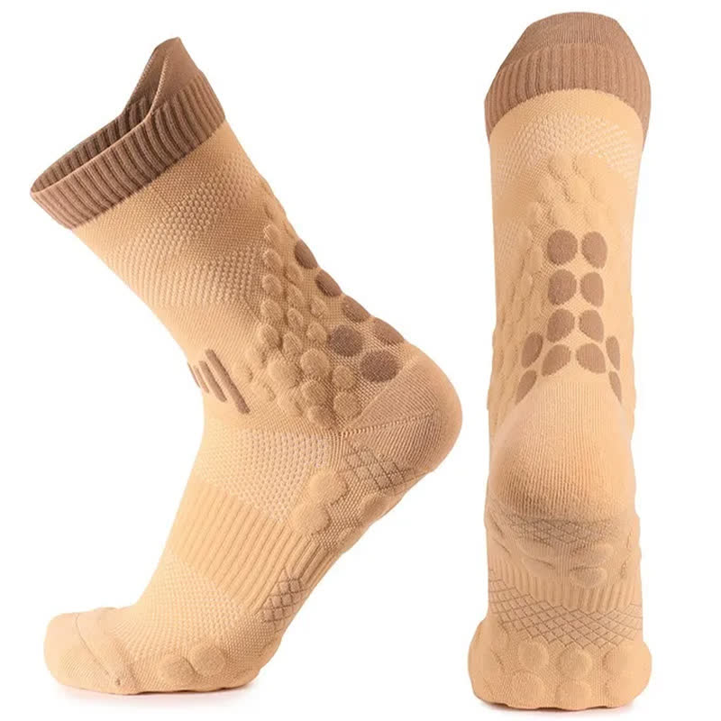 Plusock Mesh Grip Training Quarter Grip Socks(2 Pairs) - Brown - EU39-45(US7-13) - image 4