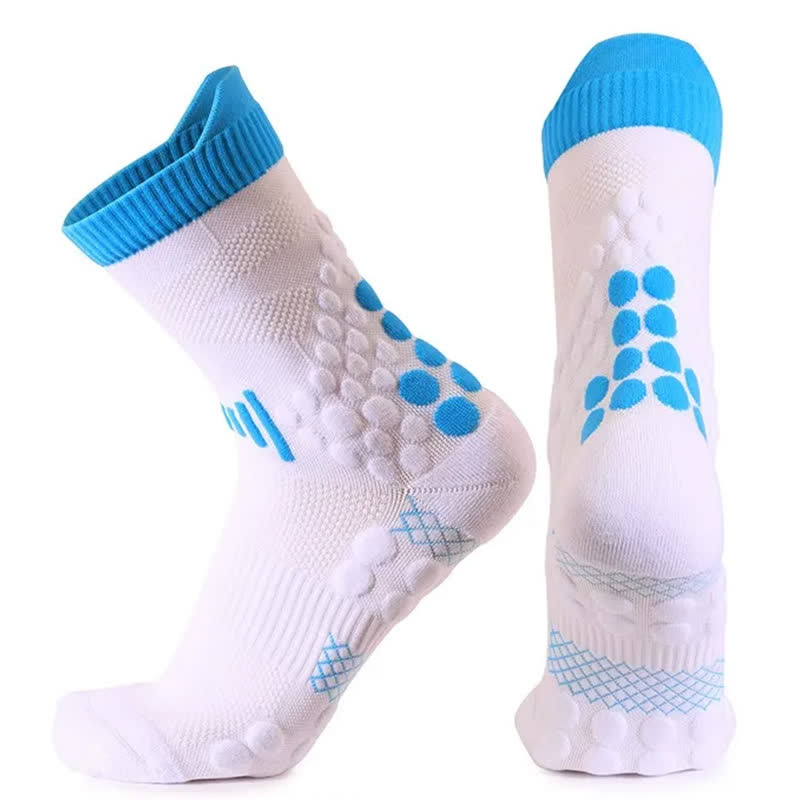 Plusock Mesh Grip Training Quarter Grip Socks(2 Pairs) - White - EU39-45(US7-13) - image 2