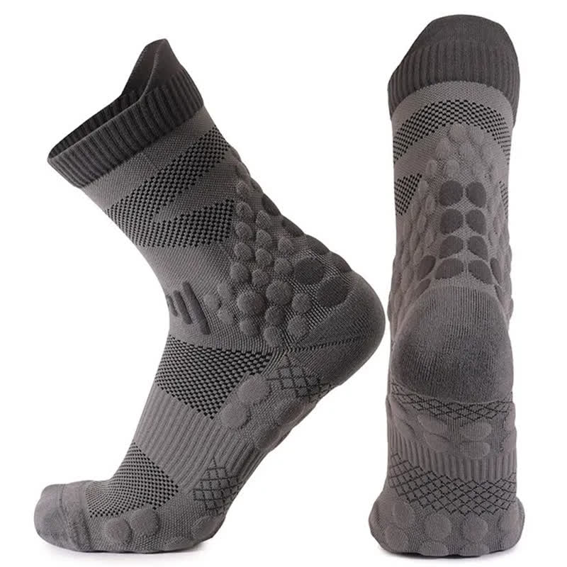 Plusock Mesh Grip Training Quarter Grip Socks(2 Pairs) - Grey - EU39-45(US7-13) - image 3
