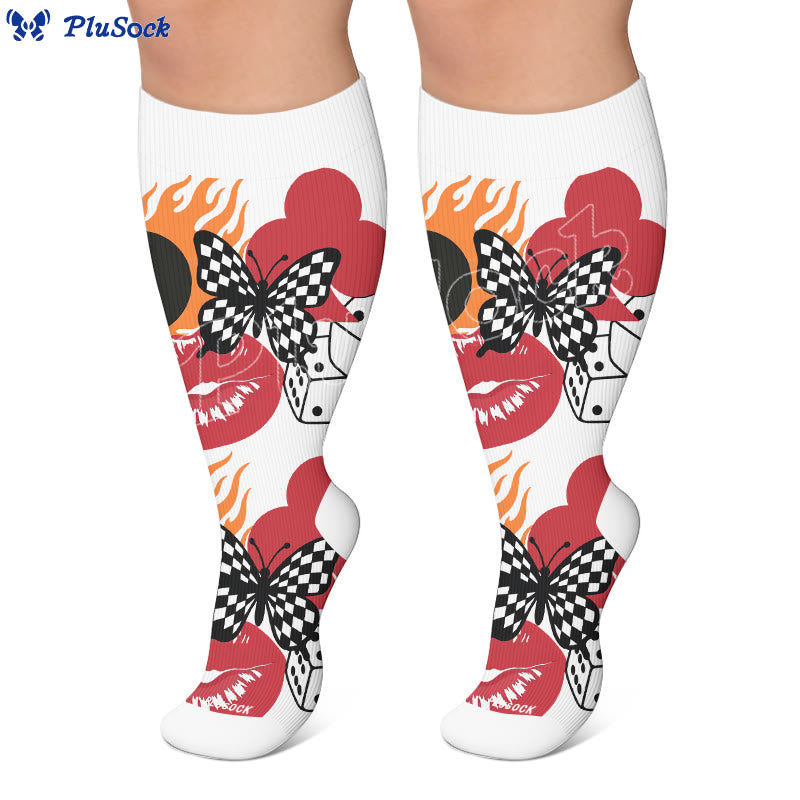 Plusock Plus Size Creative Butterfly Compression Socks - image 5