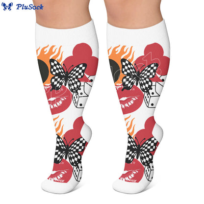 Plusock Plus Size Creative Butterfly Compression Socks - image 5