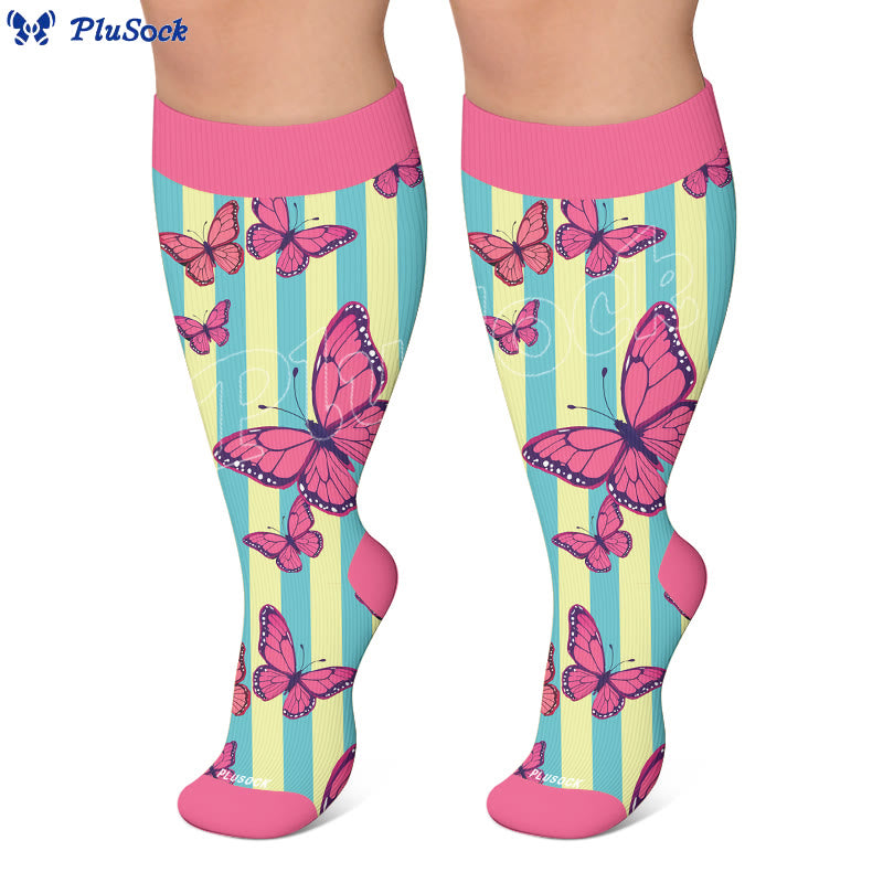 Plusock Plus Size Creative Butterfly Compression Socks - image 7