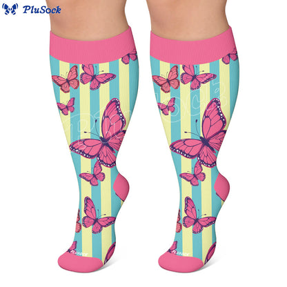 Plusock Plus Size Creative Butterfly Compression Socks - image 7
