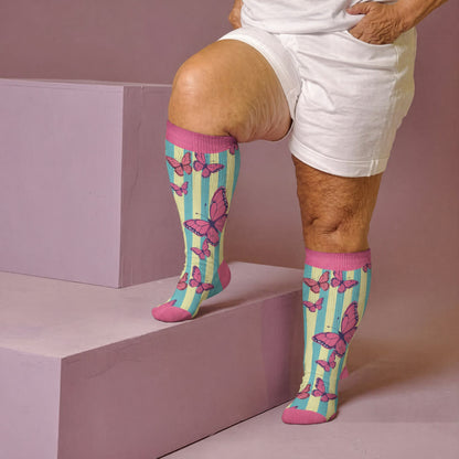 Plusock Plus Size Creative Butterfly Compression Socks - image 3