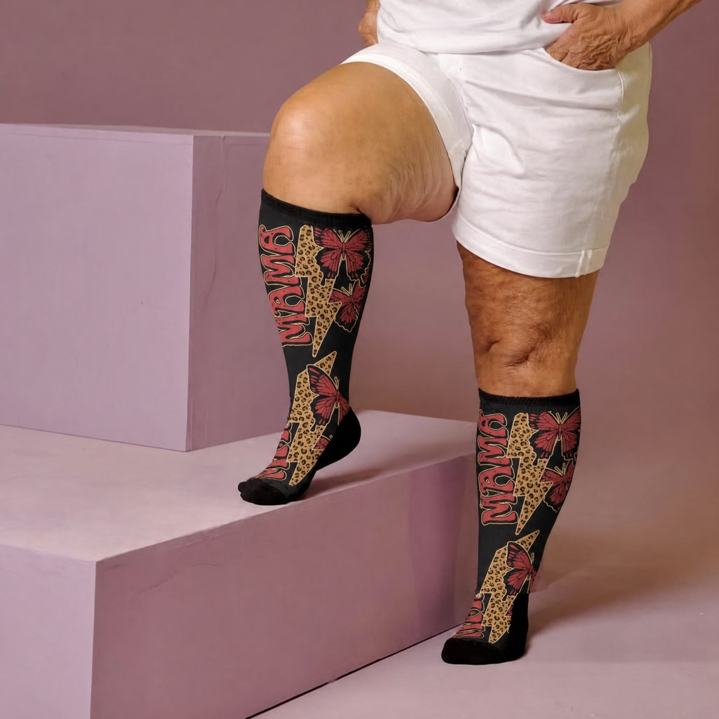 Plusock Plus Size Creative Butterfly Compression Socks - image 2