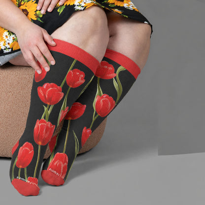 Plusock Plus Size Tulip Bloom Compression Socks - image 3