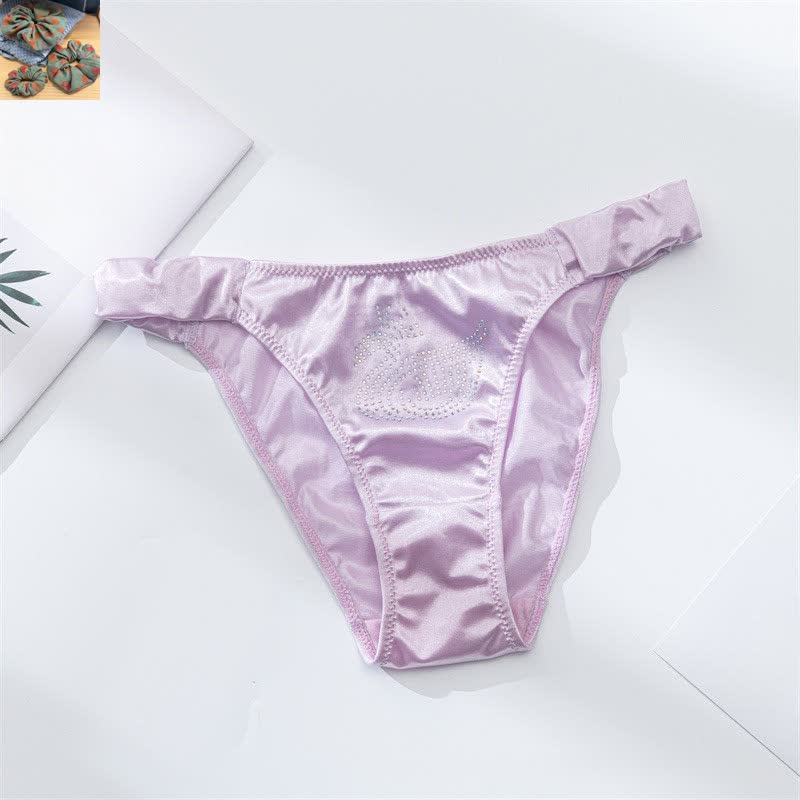 Plusock Satin Shine Low Rise Panties(3 Packs) - Light Purple - XL - image 14