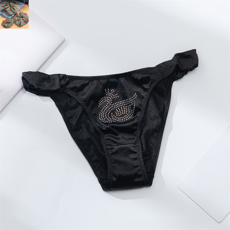 Plusock Satin Shine Low Rise Panties(3 Packs) - Black - XL - image 12