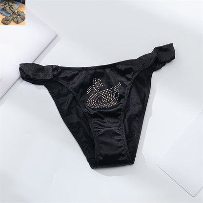 Plusock Satin Shine Low Rise Panties(3 Packs) - Black - XL - image 12