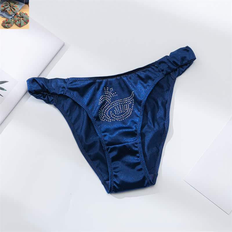 Plusock Satin Shine Low Rise Panties(3 Packs) - Royal Blue - XL - image 13