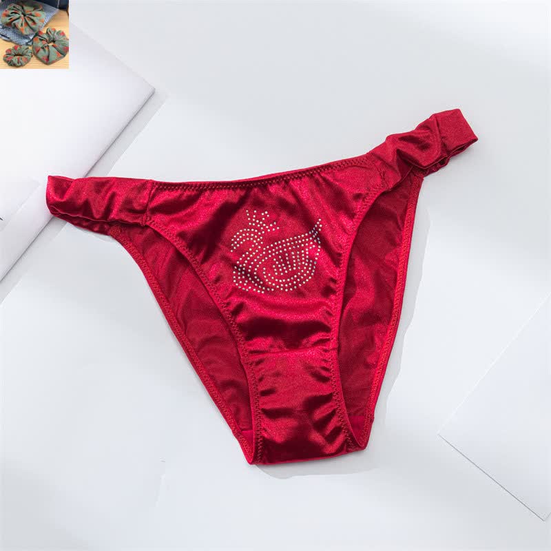Plusock Satin Shine Low Rise Panties(3 Packs) - Wine - XL - image 11