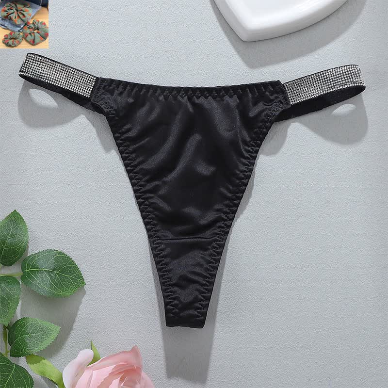 Plusock Soft Stretch Low Rise Thong Panties(3 Packs) - Black - XL - image 8