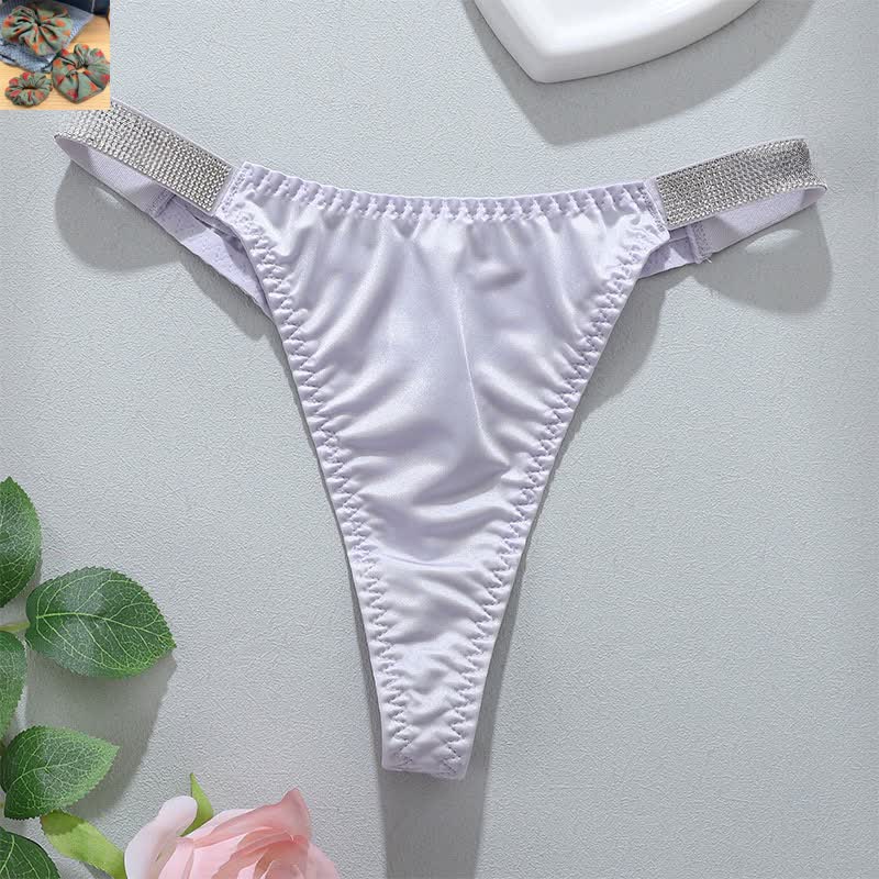 Plusock Soft Stretch Low Rise Thong Panties(3 Packs) - Light Purple - XL - image 7