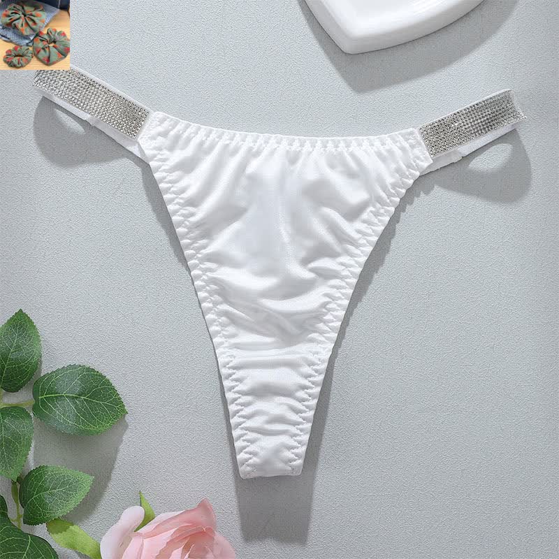 Plusock Soft Stretch Low Rise Thong Panties(3 Packs) - White - XL - image 12