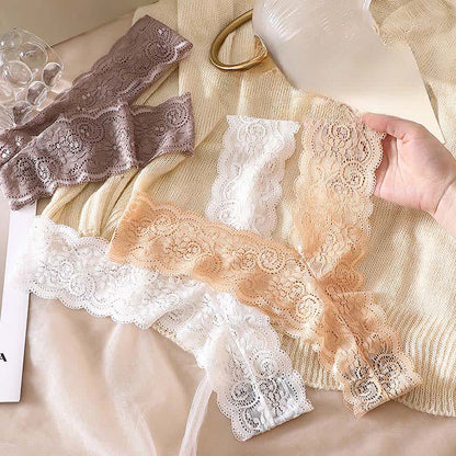 Plusock Romantic Floral Lace Thong Panties(3 Packs) - image 7