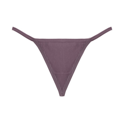Plusock Ribbed Seamless Thong Panties(3 Packs) - Purple - XL - image 11