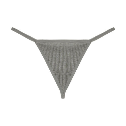 Plusock Ribbed Seamless Thong Panties(3 Packs) - Grey - XL - image 14
