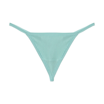Plusock Ribbed Seamless Thong Panties(3 Packs) - Light Blue - XL - image 9