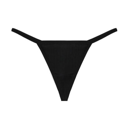 Plusock Ribbed Seamless Thong Panties(3 Packs) - Black - XL - image 12