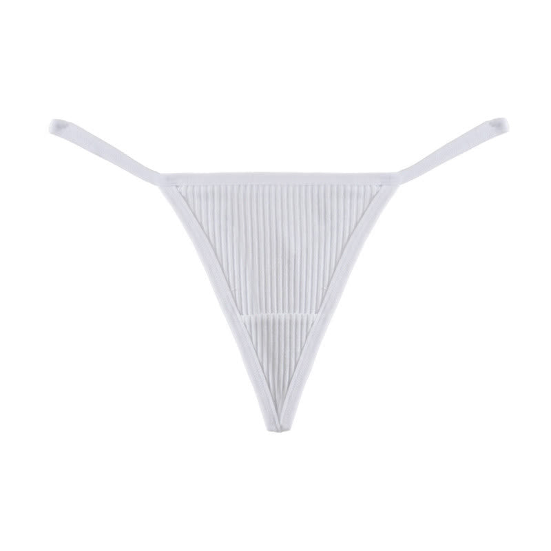 Plusock Ribbed Seamless Thong Panties(3 Packs) - White - XL - image 8