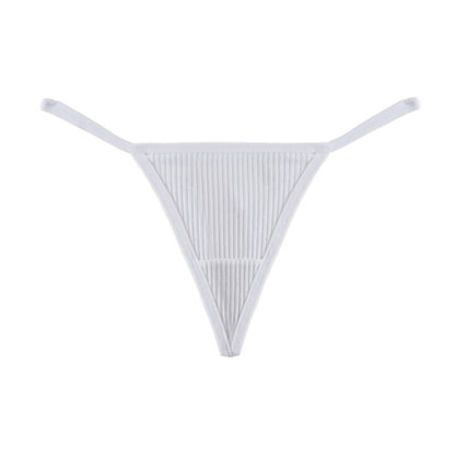 Plusock Ribbed Seamless Thong Panties(3 Packs) - White - XL - image 8