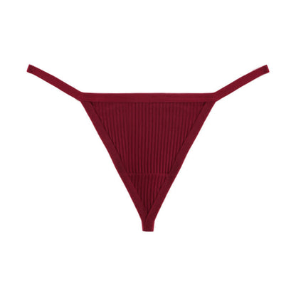 Plusock Ribbed Seamless Thong Panties(3 Packs) - Wine - XL - image 10