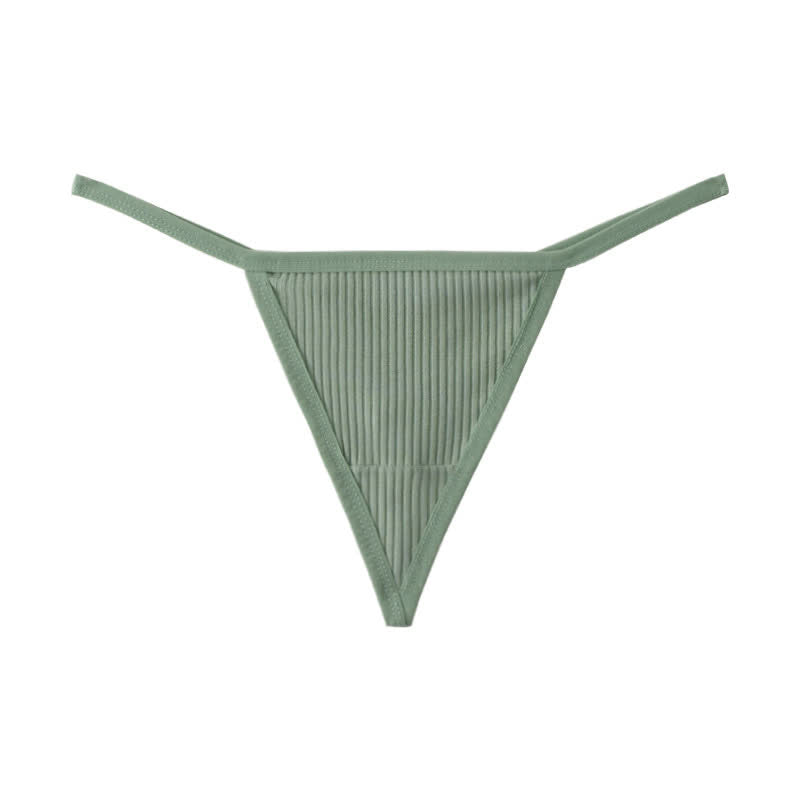 Plusock Ribbed Seamless Thong Panties(3 Packs) - Light Green - XL - image 13