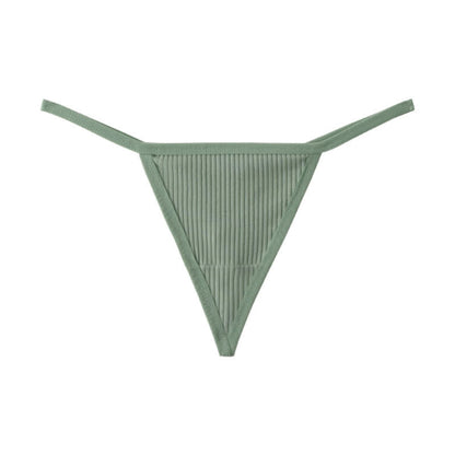 Plusock Ribbed Seamless Thong Panties(3 Packs) - Light Green - XL - image 13