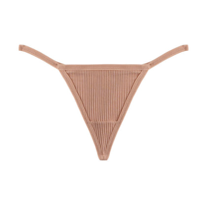 Plusock Ribbed Seamless Thong Panties(3 Packs) - Nude - XL - image 15