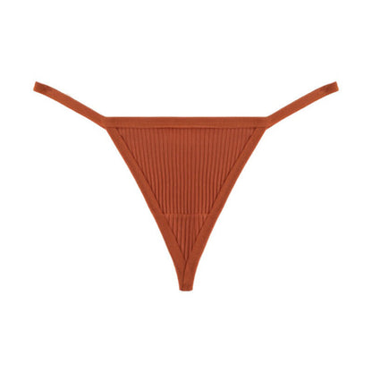 Plusock Ribbed Seamless Thong Panties(3 Packs) - Orange - XL - image 16