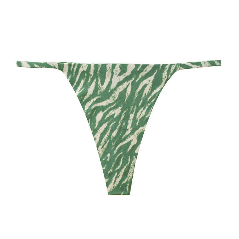 Plusock Wild Stripe Thong Panties(3 Packs) - Green - XL - image 8