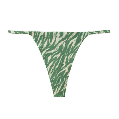 Plusock Wild Stripe Thong Panties(3 Packs) - Green - XL - image 8