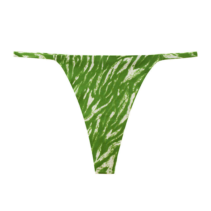 Plusock Wild Stripe Thong Panties(3 Packs) - Light Green - XL - image 13