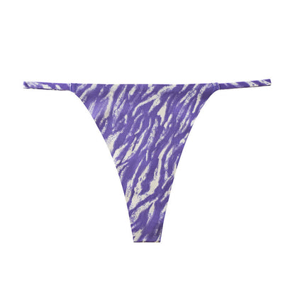 Plusock Wild Stripe Thong Panties(3 Packs) - Purple - XL - image 11