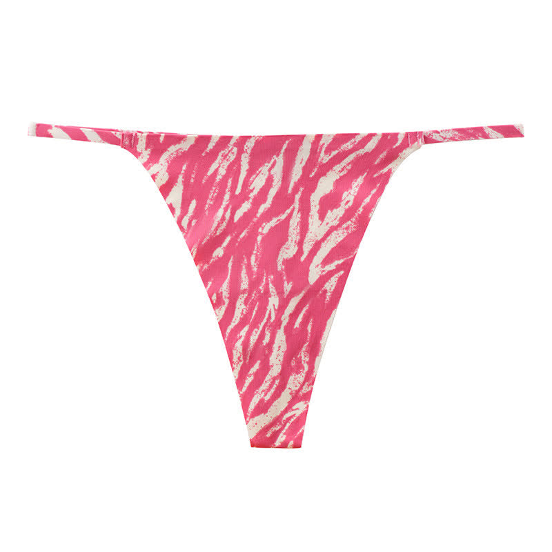 Plusock Wild Stripe Thong Panties(3 Packs) - Pink - XL - image 10