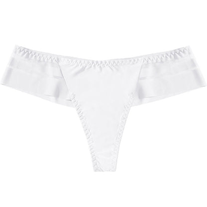 Plusock Lightweight Sheer Mesh Thong Panties(3 Packs) - White - XL - image 6