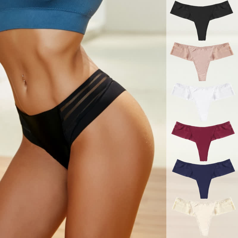 Plusock Lightweight Sheer Mesh Thong Panties(3 Packs) - image 0