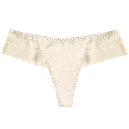 Plusock Lightweight Sheer Mesh Thong Panties(3 Packs) - Apricot - XL - image 9