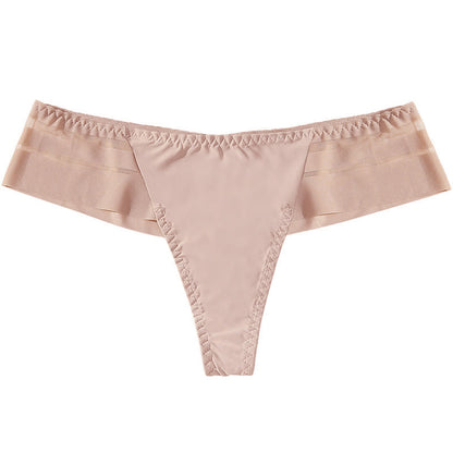 Plusock Lightweight Sheer Mesh Thong Panties(3 Packs) - Khaki - XL - image 11