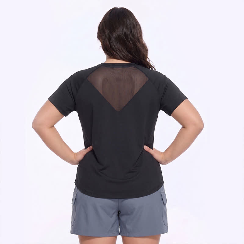 Plusock Plus Size Mesh Back Active Yoga Shirt - image 1