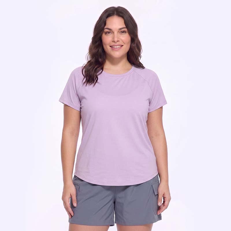 Plusock Plus Size Mesh Back Active Yoga Shirt - Purple - 5XL - image 3