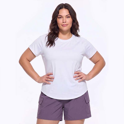 Plusock Plus Size Mesh Back Active Yoga Shirt - White - 5XL - image 5
