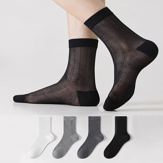 Plusock Sheer Herringbone Quarter Socks(4 Pairs) - Multicolor - EU38-43(US5-9) - image 0