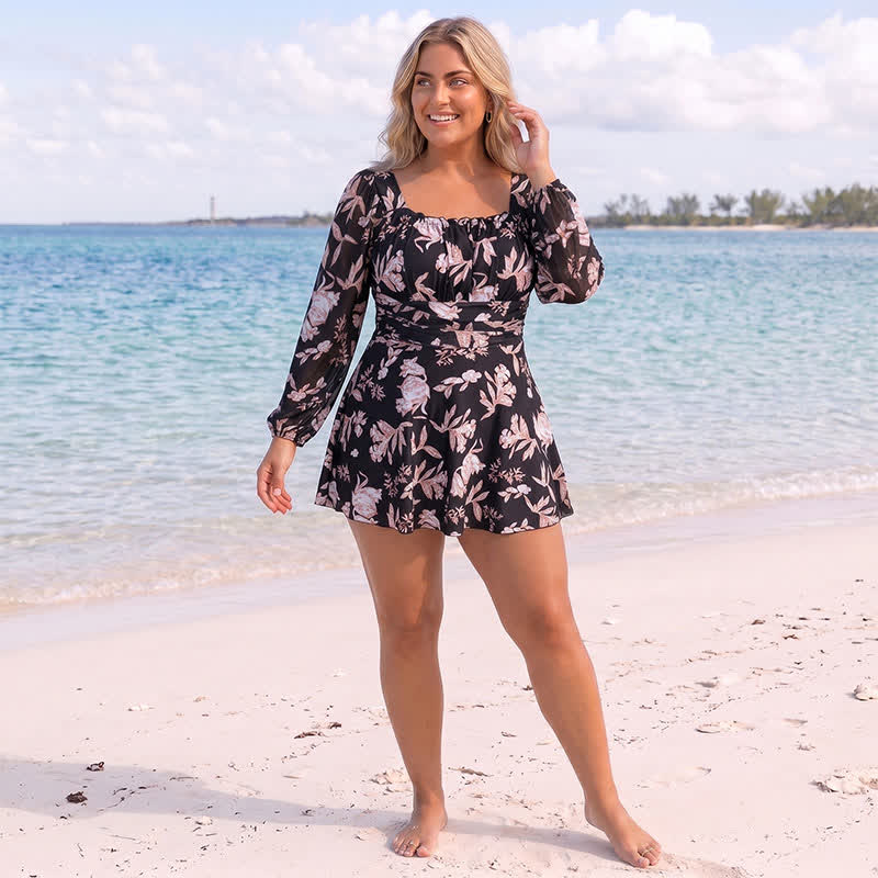 Plusock Floral Square Neck Swimwear - image 1