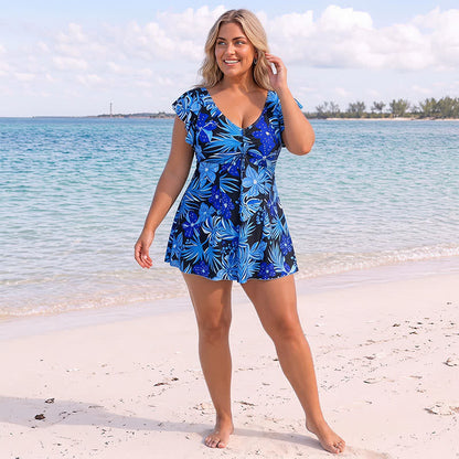 Plusock Tropical Floral Cover Up Swim Dress - image 9