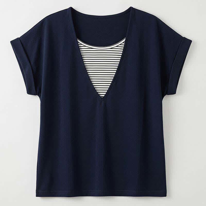 Plusock Plus Size Mesh Back Top - Navy Blue - 5XL - image 4