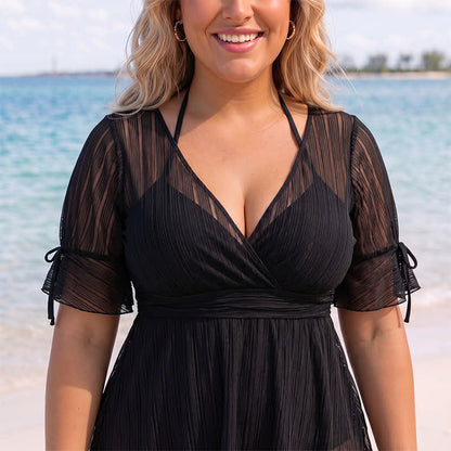 Plusock Black Sheer Wrap Swimwear - image 1