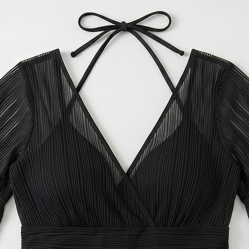 Plusock Black Sheer Wrap Swimwear - image 6