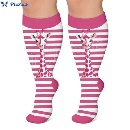 Plusock Plus Size Zebra Bow Stripe Compression Socks - image 7