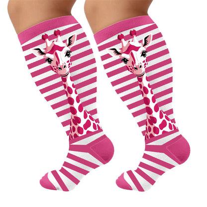 Plusock Plus Size Zebra Bow Stripe Compression Socks - image 10